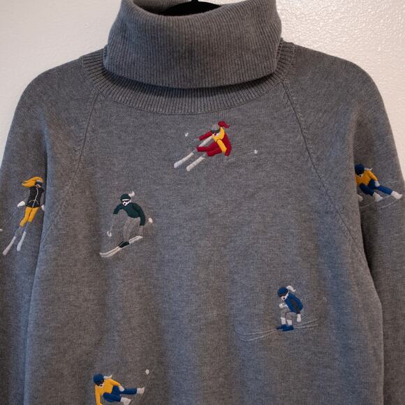 Alp N Rock Isabelle Sweater Gray Embroidered Apres Ski Winter Turtlenect S NWT - Picture 4 of 6